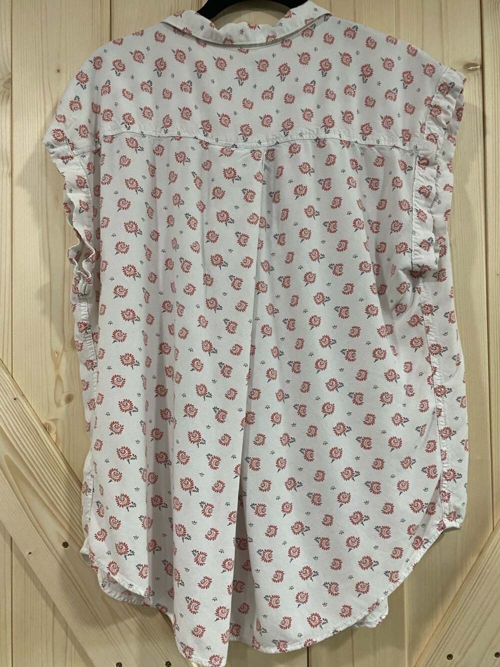 JACHS Girlfriend New York Women's Floral Print Short Sleeve Button Down Blouse X - Picture 7 of 8